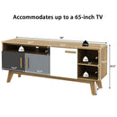 65 Inch TV Stand with 3 Storage Cabinets and 3 Open Shelves for Living Room