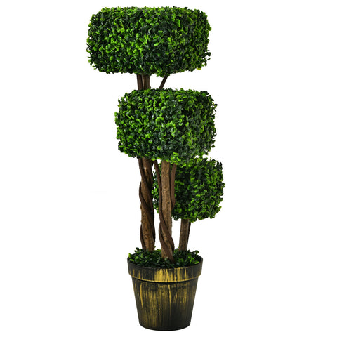 36 Inch Artificial Boxwood Topiary UV Protected Indoor Outdoor Tree