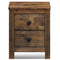 Wood 2 Storage Sliding Drawers End Nightstand-Oak