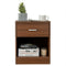 Modern Nightstand with Storage Drawer and Cabinet-Brown