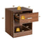 Modern Nightstand with Storage Drawer and Cabinet-Brown