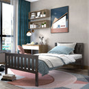 Twin Size Wood Platform Bed with Headboard