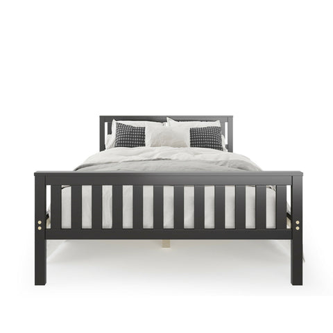 Full Size Wood Platform Bed with Headboard