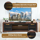 TV Stand Entertainment Center for TV's up to 65 Inch with Cable Management and Adjustable Shelf-Brown