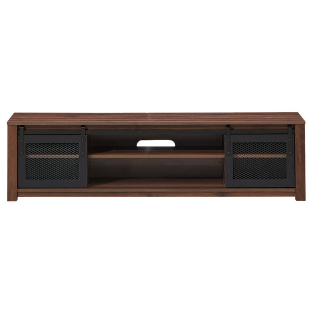 TV Stand Entertainment Center for TV's up to 65 Inch with Cable Management and Adjustable Shelf-Brown