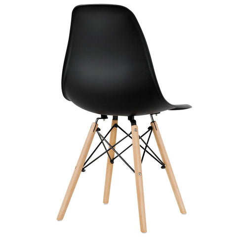 Set of 4 Modern Dining Side Chair Wood Legs-Black