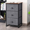 Nightstand Side Table Storage Tower Dresser Chest with 3 Drawers-Black