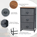 Nightstand Side Table Storage Tower Dresser Chest with 3 Drawers-Black