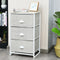 Nightstand Side Table Storage Tower Dresser Chest with 3 Drawers-Gray