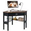 Corner Wooden Piece Laptop Computer Desk-Coffee