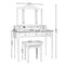 Makeup Dressing Table with Tri-Folding Mirror and Cushioned Stool for Women-White