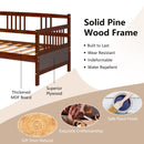 Twin Size Wooden Slats Daybed Bed with Rails-Cherry