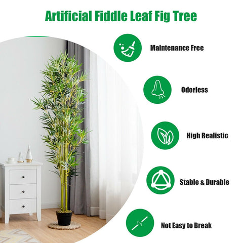 6 ft Artificial Bamboo Silk Tree Decorative Planter