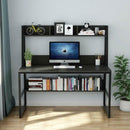 Storage Writing Desk Computer Desk with Hutch & Bookshelf-Gray