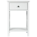 2pcs Bedroom Side End Nightstand with Drawer-White