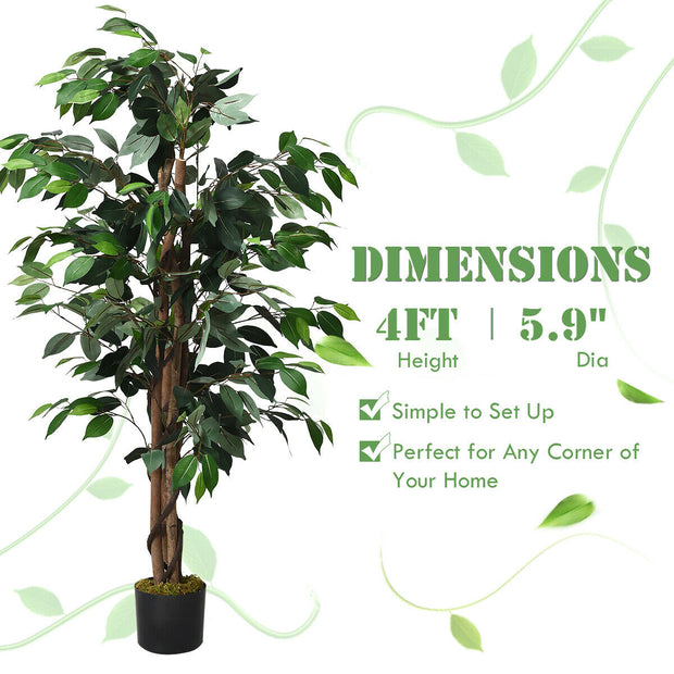 4 Feet Outdoor Trunks Artificial Ficus Silk Tree