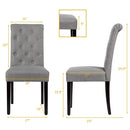 Set of 2 Tufted Dining Chair-Gray