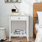 Wooden Bedside Sofa Table with Sliding Drawer-White
