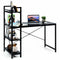 47.5 Inch Writing Study Computer Desk with 4-Tier Shelves-Black