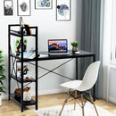 47.5 Inch Writing Study Computer Desk with 4-Tier Shelves-Black