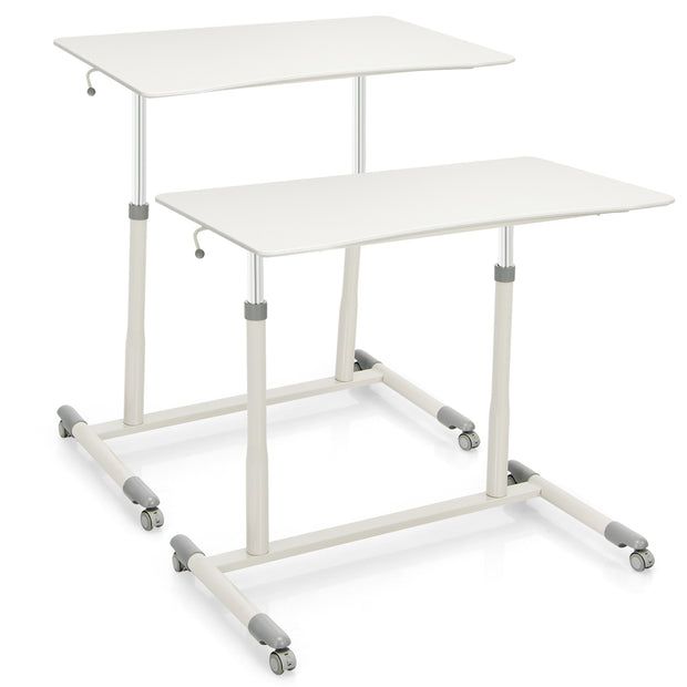 Height Adjustable Computer Desk Sit to Stand Rolling Table