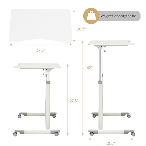 Height Adjustable Computer Desk Sit to Stand Rolling Table