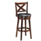 Swivel X-back Upholstered Counter Height Bar Stool with PVC Cushioned Seat-29 Inch