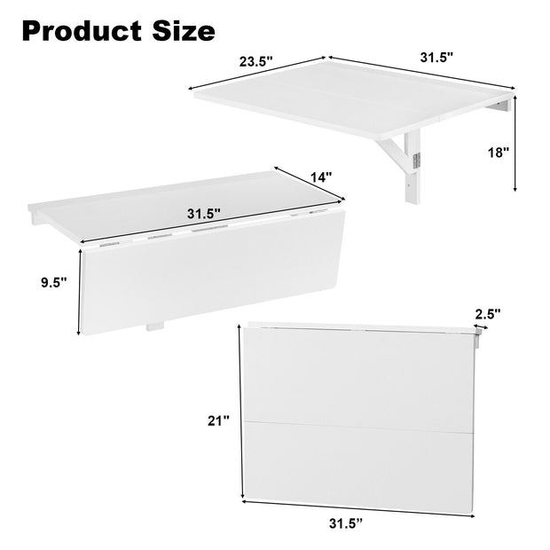 Wall-Mounted Drop-Leaf Table Folding Kitchen Dining Table Desk