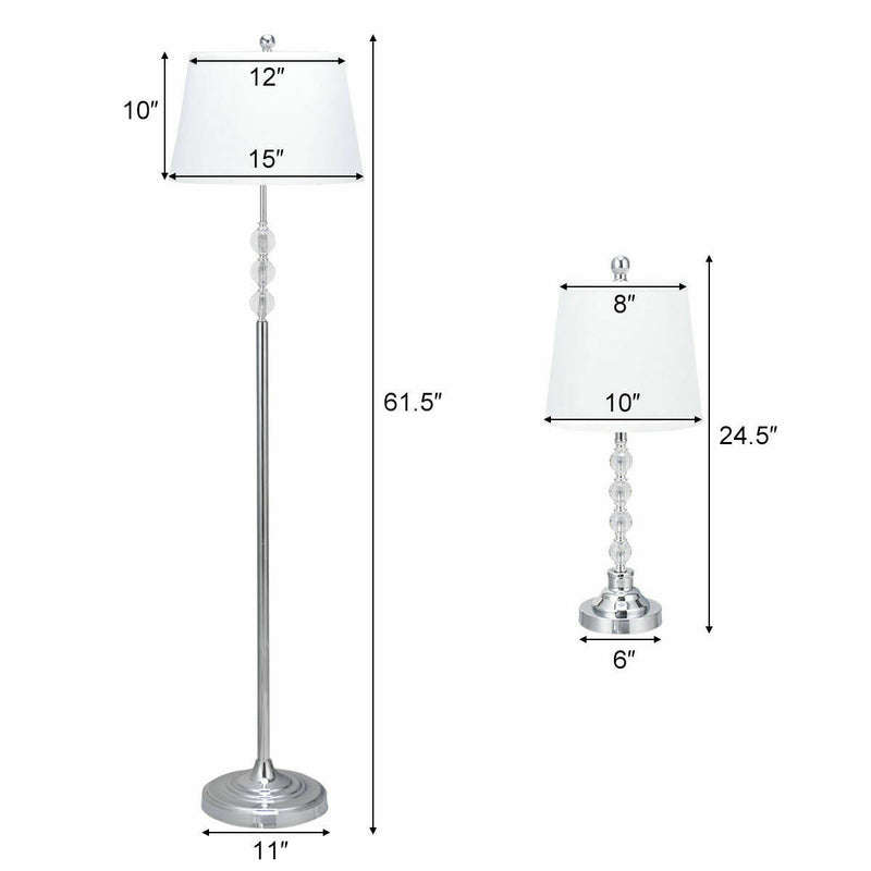 3-Piece Floor Lamp and Table Lamps Set
