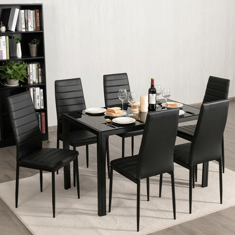 Set of 6 High Back Dining Chairs-Set of 6