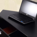 Corner Wooden Piece Laptop Computer Desk-Black