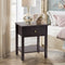 Nightstand End Table with Drawer and Shelf-Brown