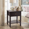 Nightstand End Table with Drawer and Shelf-Brown