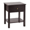 Nightstand End Table with Drawer and Shelf-Brown