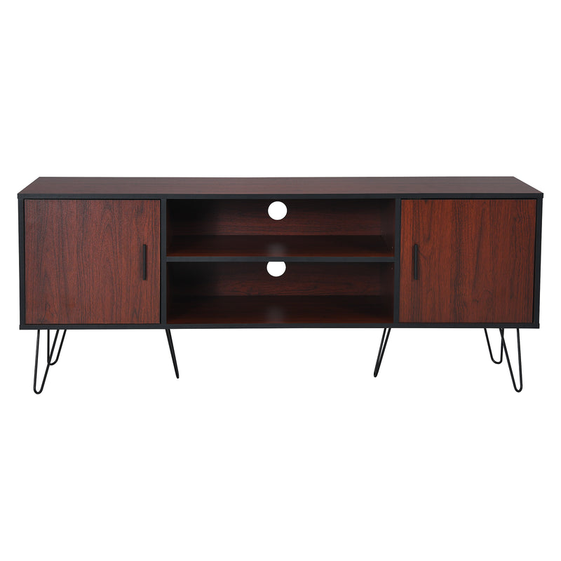 59 Inches Retro Wooden TV Stand for TVs up to 65 Inches-Brown