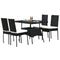 5 Pieces Outdaoor Patio Rattan Dining Set with Glass Top with Cushions