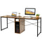 79 Inch Multifunctional Office Desk for 2 Person with Storage-Brown