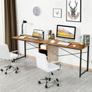 79 Inch Multifunctional Office Desk for 2 Person with Storage-Brown