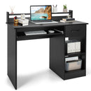 Study Laptop Table with Drawer and Keyboard Tray-Black