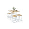 5 Pieces Metal Frame Dining Set with Compact Dining Table and 4 Stools -Natural