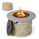 36 Inch Propane Gas Fire Pit Table with Lava Rock and PVC cover-Gray