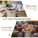 36 Inch Propane Gas Fire Pit Table with Lava Rock and PVC cover-Gray