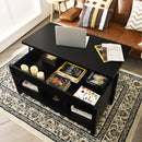 Lift Top Coffee Table with Storage Lower Shelf-Black