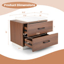 Modern Nightstand with 2 Drawers for Bedroom Living Room-Brown