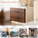 Modern Nightstand with 2 Drawers for Bedroom Living Room-Brown
