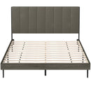 Queen Size Upholstered Bed Frame with Tufted Headboard