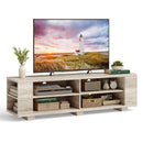 59 Inch Console Storage Entertainment Media Wood TV Stand-Oak
