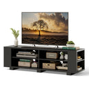 59 Inch Console Storage Entertainment Media Wood TV Stand-Black