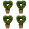 4 Packs 14.5 Inch Mini Artificial Boxwood Topiary Trees with Heart Shape-Green