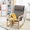 Rocking Chair Fabric Upholstered Relax Rocker Lounge Chair-Gray